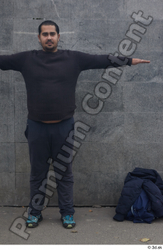 Whole Body Man T poses White Casual Overweight Standing Street photo references